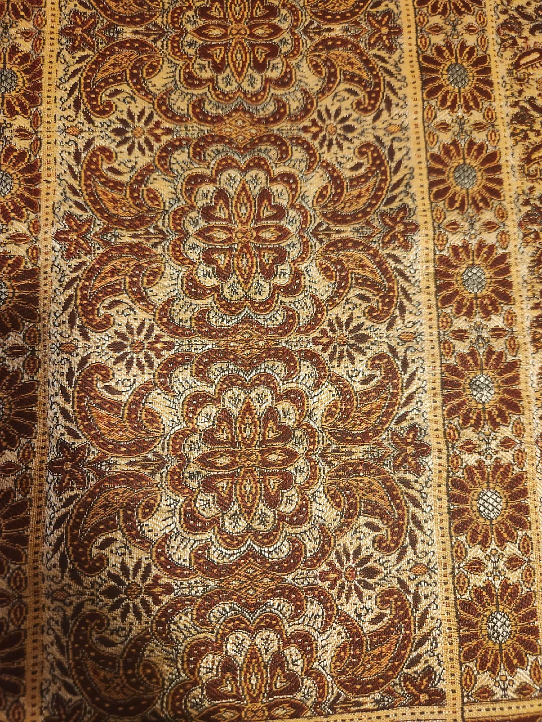 Patterned Table runner - Brown & Gold thumbnail