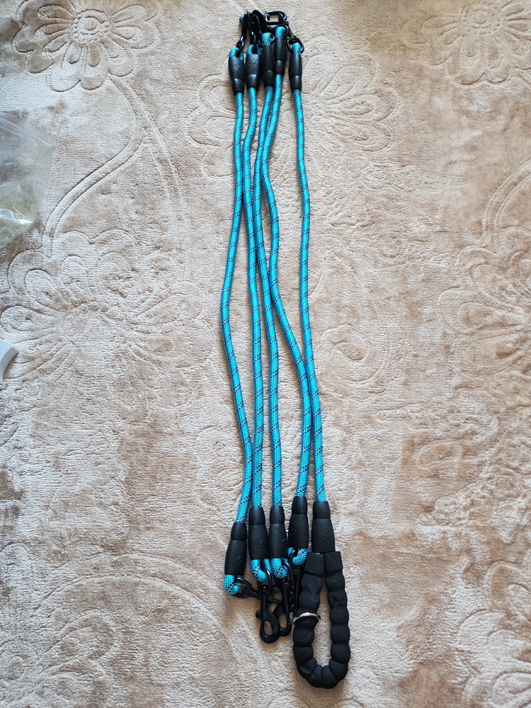 Dual Dog Leash - Blue Rope - photo 2
