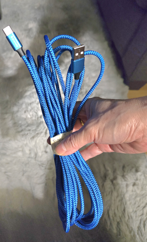 Blue USB-A to USB-C Charging Cable