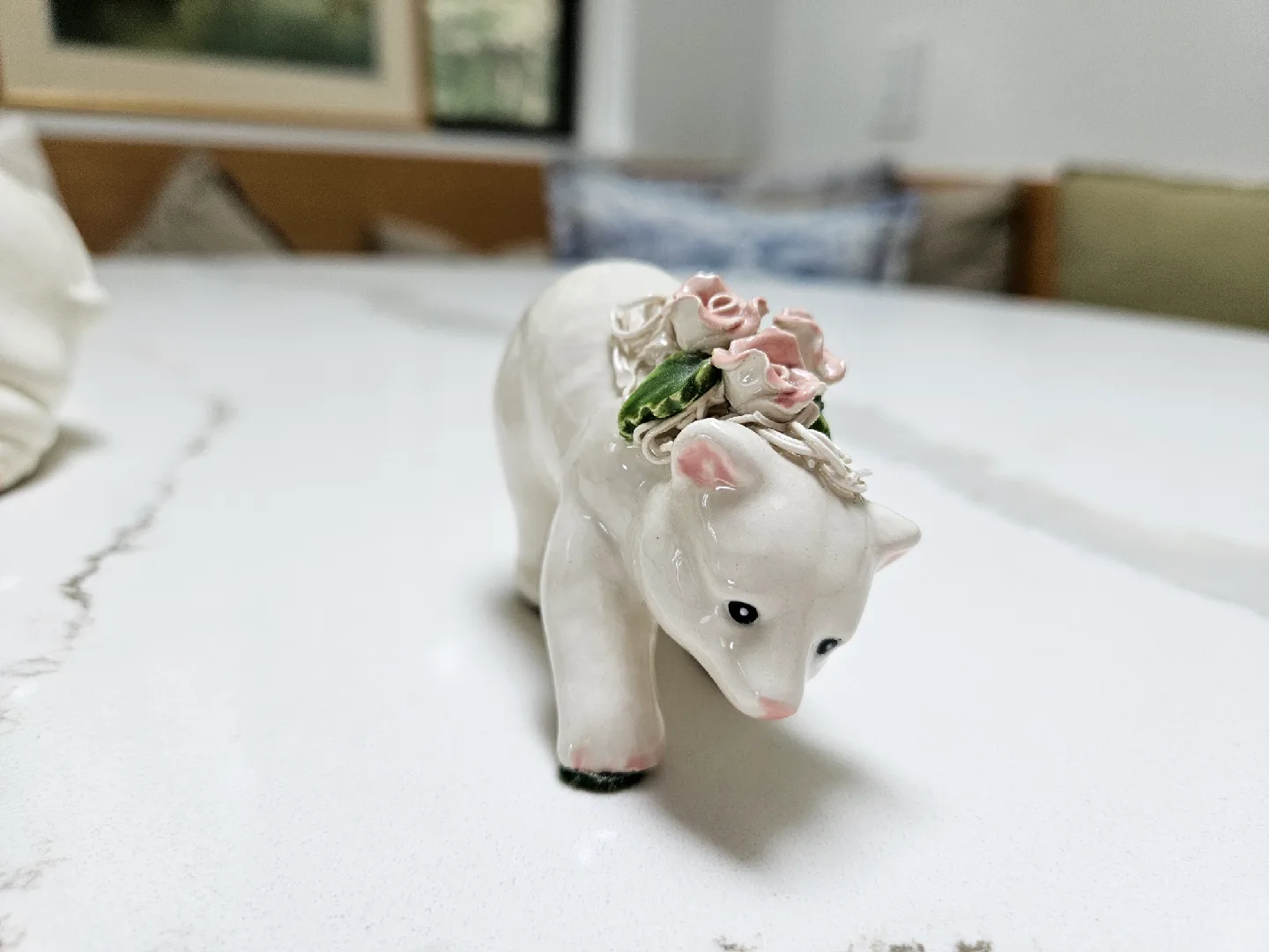 Cute Christmas Decor Ceramic Hippo & Bear Figurines image indicator(6)