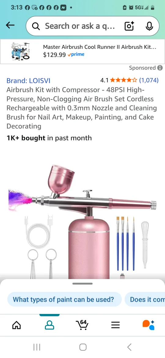 LOISVI Pink Airbrush Kit with Compressor image indicator(3)