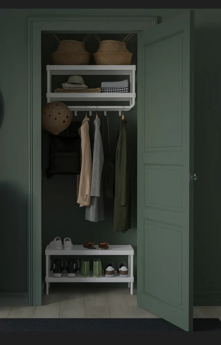 NEW IKEA MACKAPÄR Coat Rack with Shelf - White image indicator(3)