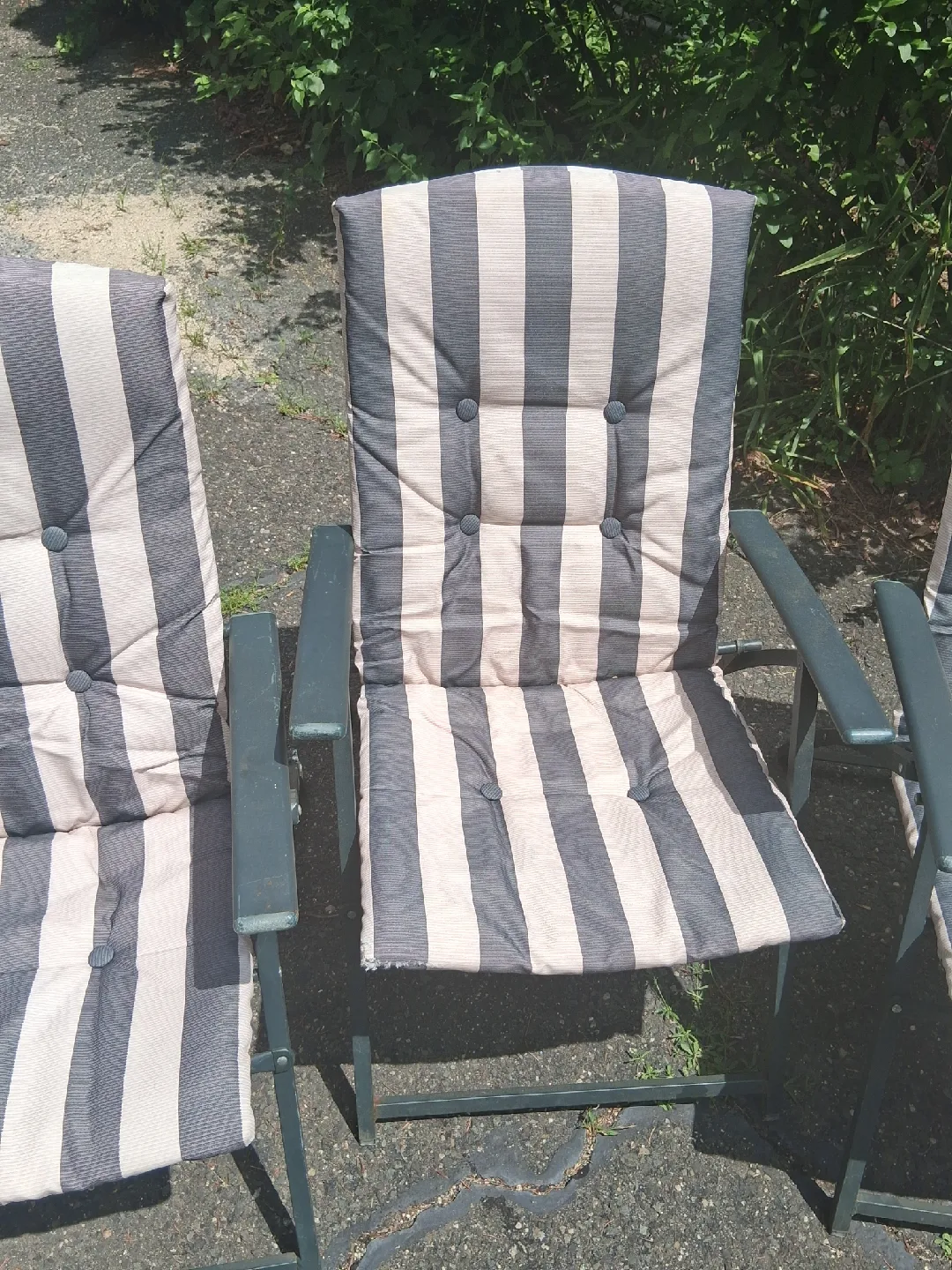 3 Striped Outdoor Eastfold Patio Chairs image indicator(3)