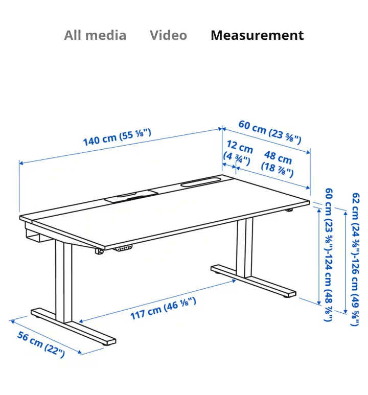 IKEA Standing Desk - Black - Adjustable Height image indicator(3)