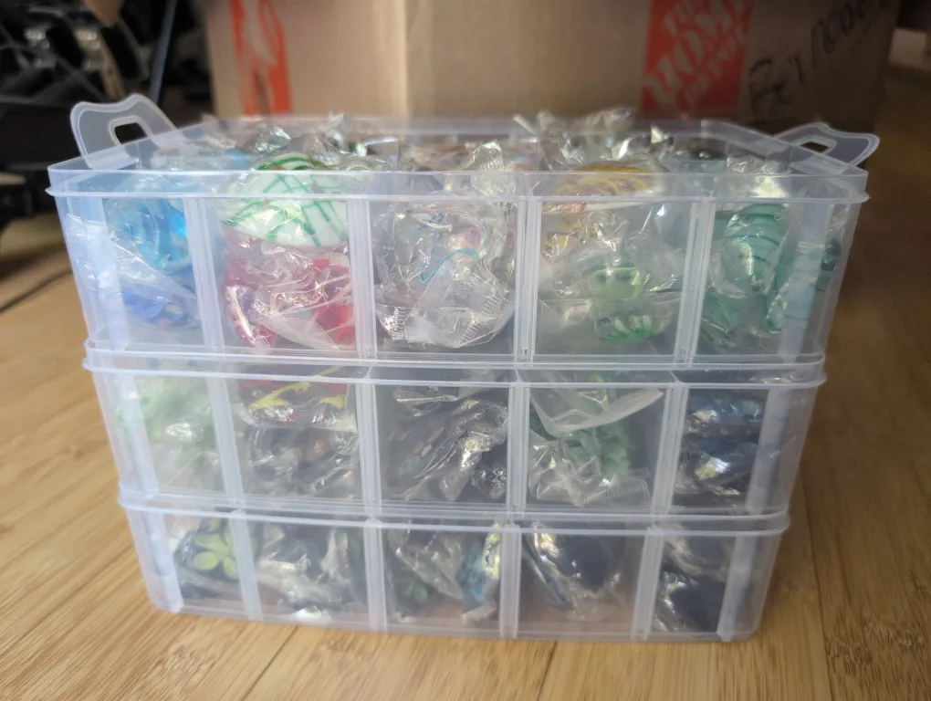 Handmade Glass Beads in Storage Container image indicator(2)