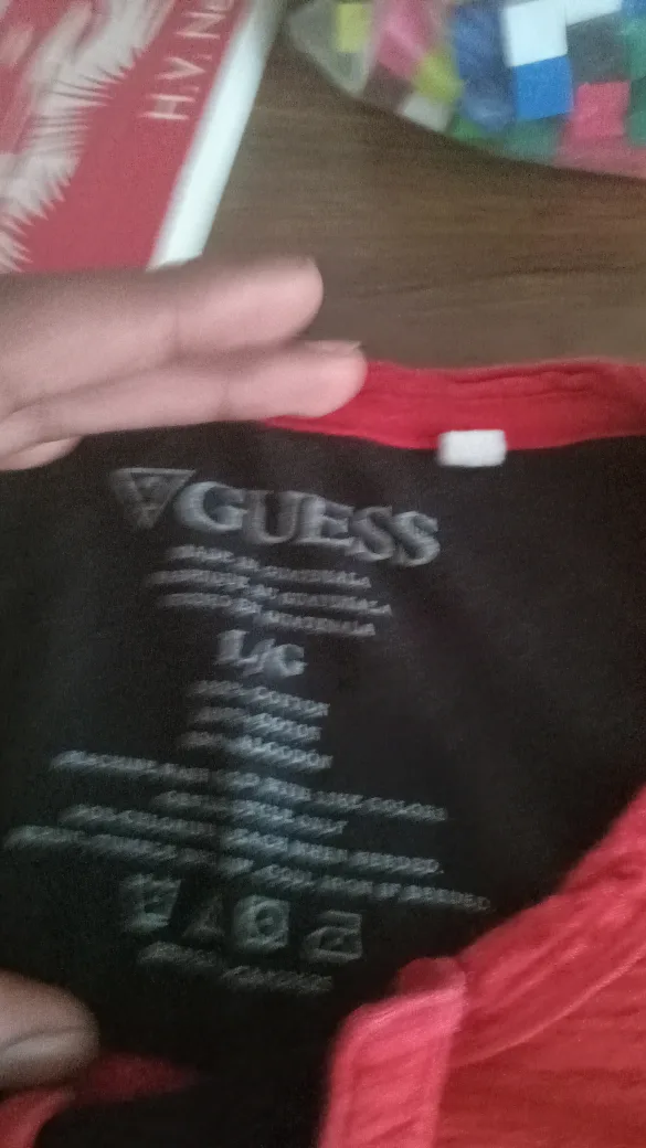 Guess Red Henley Shirt - Size L/G image indicator(2)