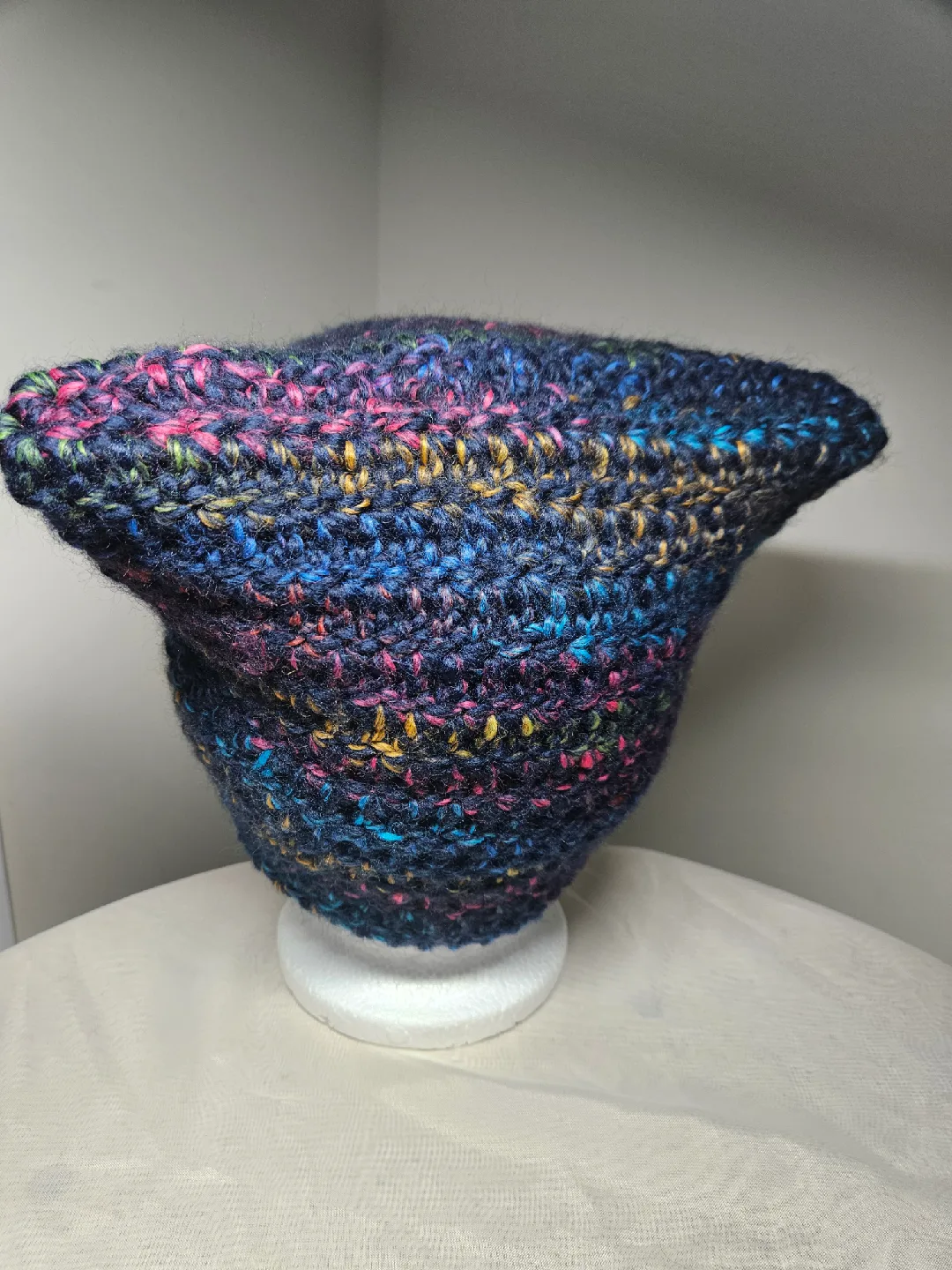 Handmade Crochet Cat Hat - Multi-Colour 🥕 image indicator(2)