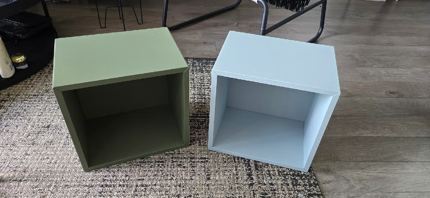 IKEA EKET Cube Shelves- Green and Light Blue thumbnail
