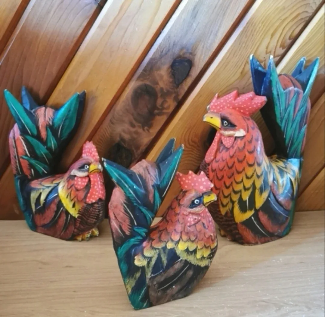 Vintage Rooster with Chickens image indicator(5)