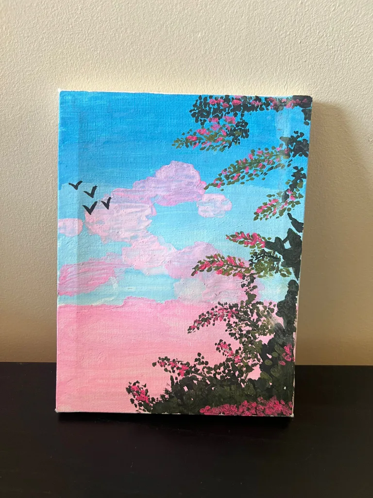 Hand Painted Floral Landscape Canvas Art 🥕🥕🥕🥕🥕 image indicator(2)