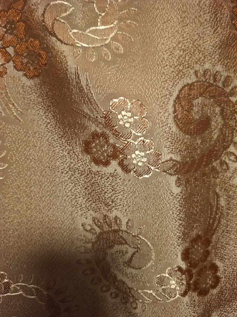 Large gold/copper color table cloth. image indicator(2)