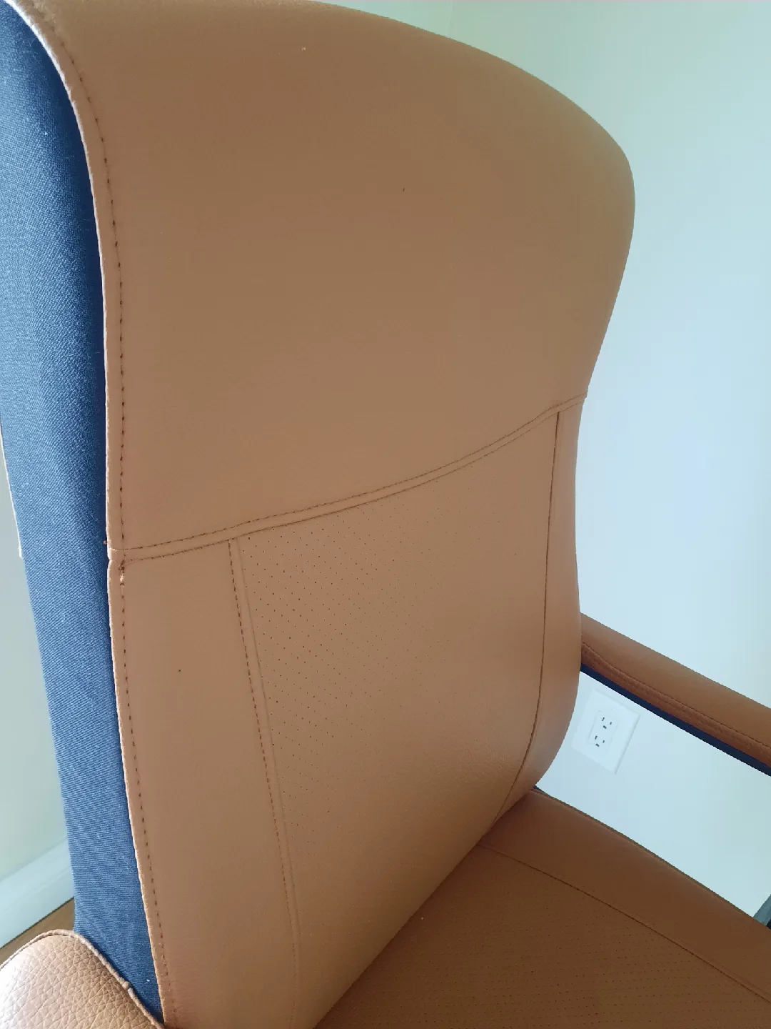 Tan Faux Leather Office Chair image indicator(9)