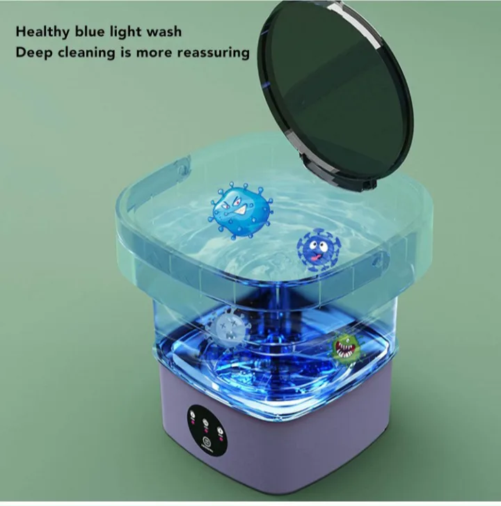 Portable Mini Folding Washing Machine - Purple image indicator(3)
