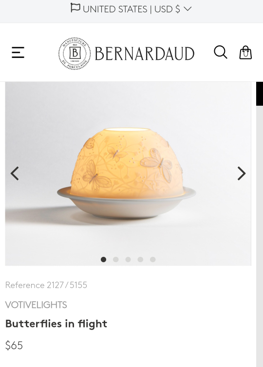 NIB! Bernardaud VOTIVELIGHTS Butterflies in flight lantern - photo 5