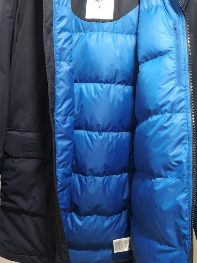 Reebok Navy Blue Padded Winter Jacket - Size L image indicator(5)