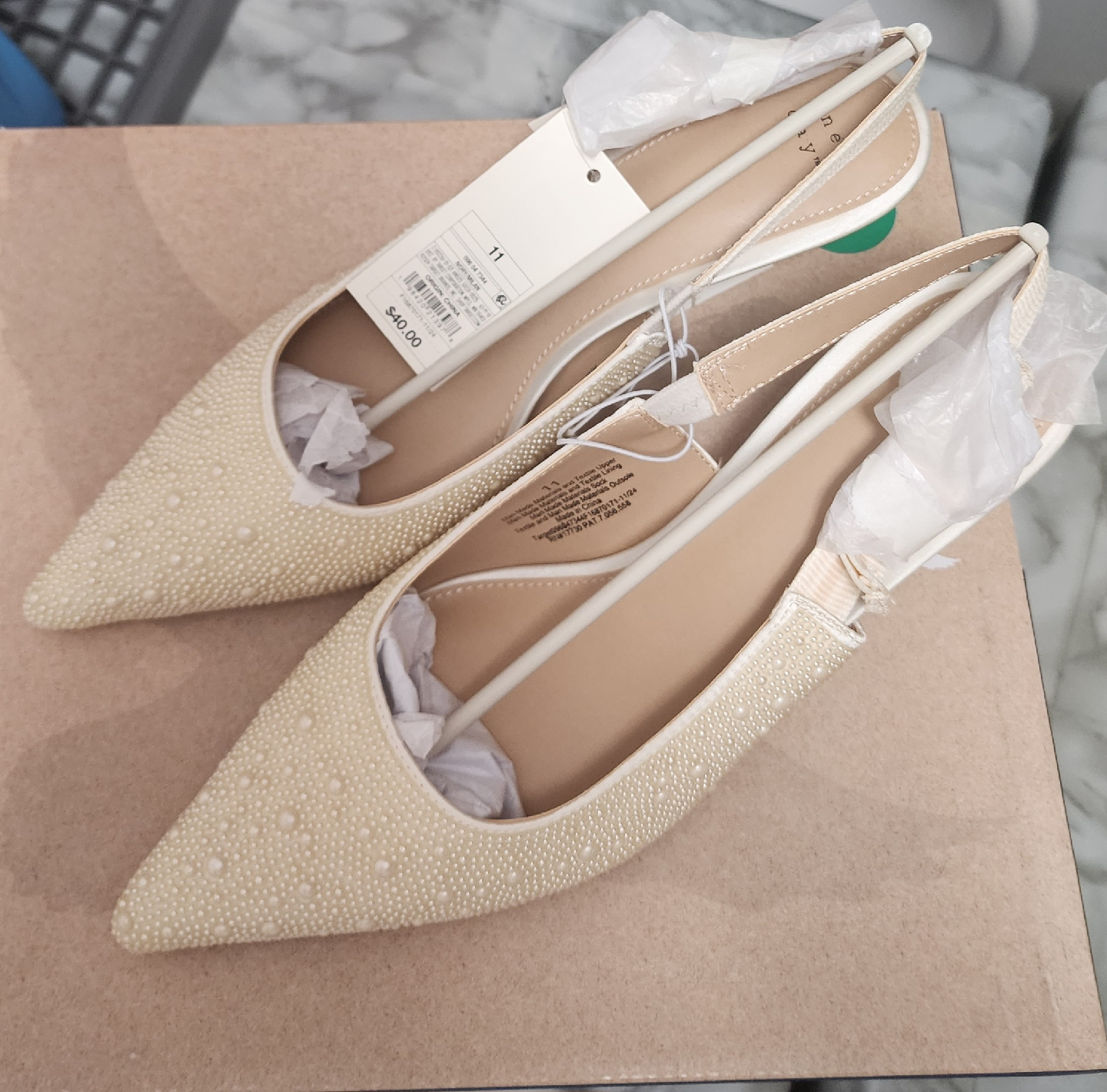 A New Day Pearl Heels - Size 11