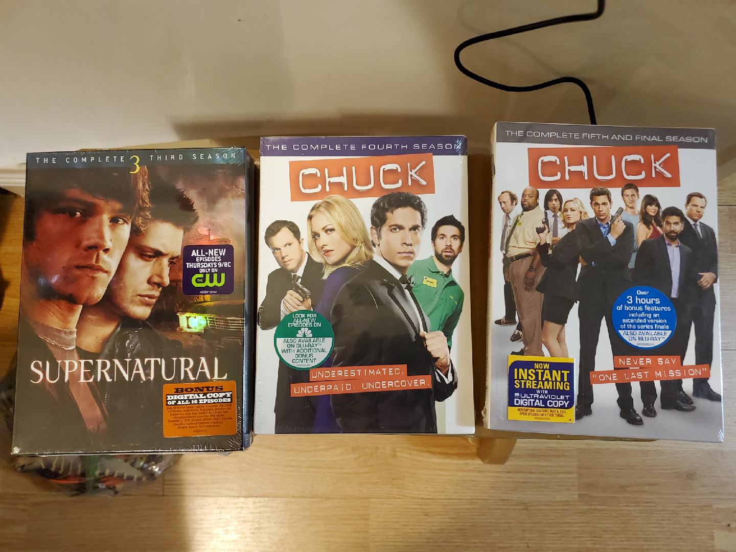 Sealed Chuck & Supernatural DVD Sets - Seasons 3, 4, 5