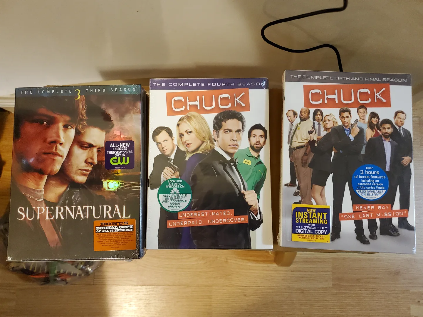 Sealed Chuck & Supernatural DVD Sets - Seasons 3, 4, 5 thumbnail