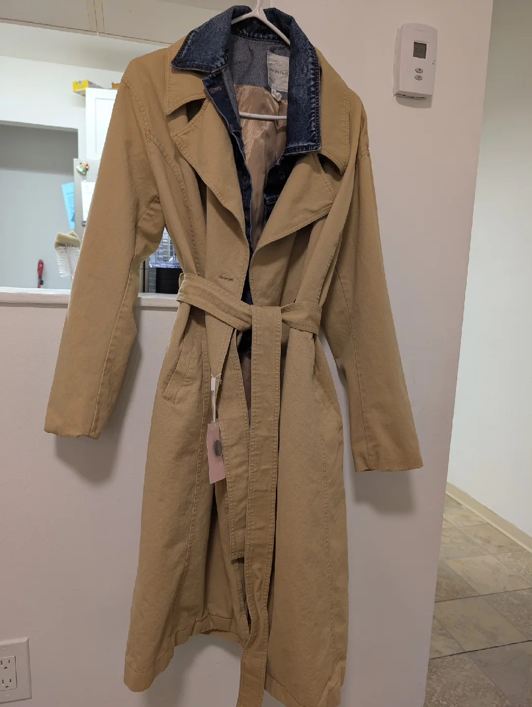 Avec Les Filles Trench Coat with Denim Jacket - XL image indicator(5)