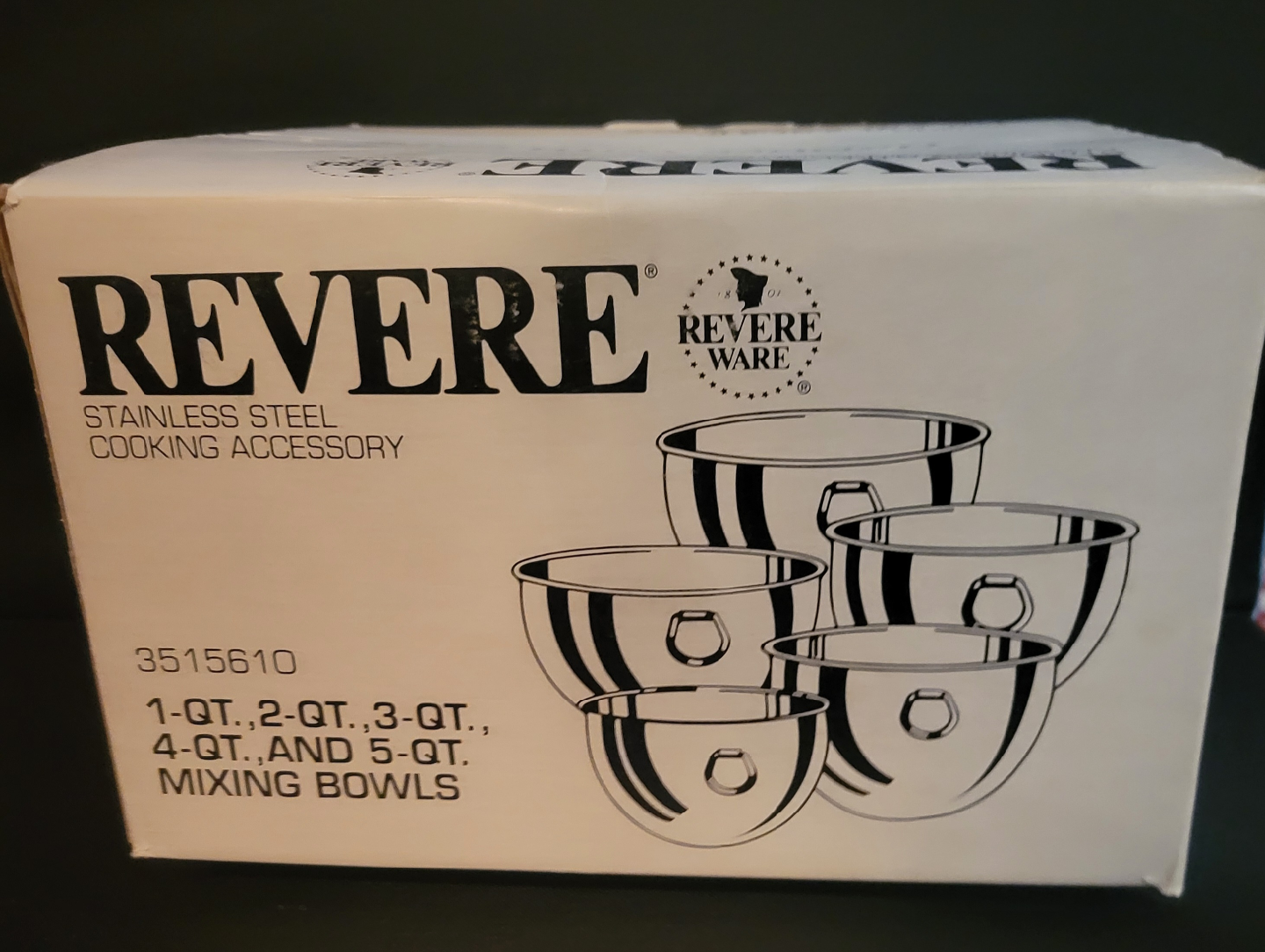 Revere Stainless Steel Mixing Bowls (5-Piece Set)