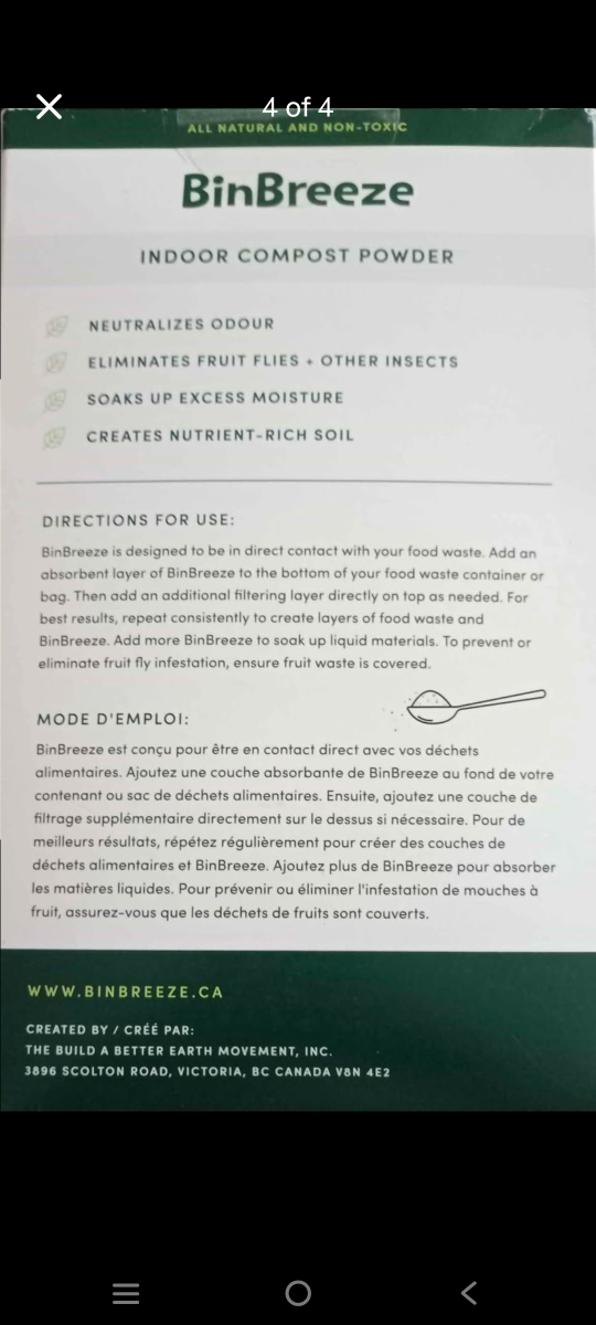 BinBreeze Indoor Compost Powder - Sweet Orange & Cinnamon - photo 2