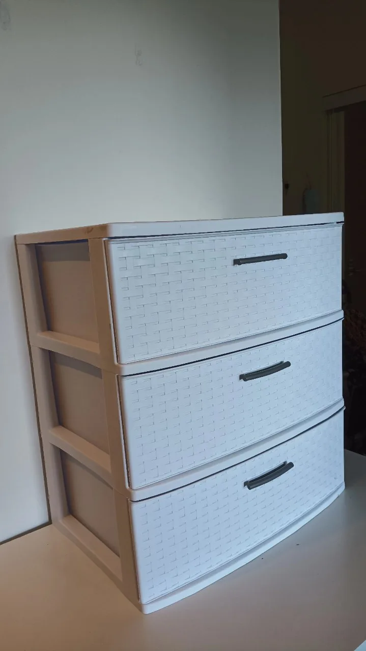 White Plastic 3-Drawer Storage Unit image indicator(2)