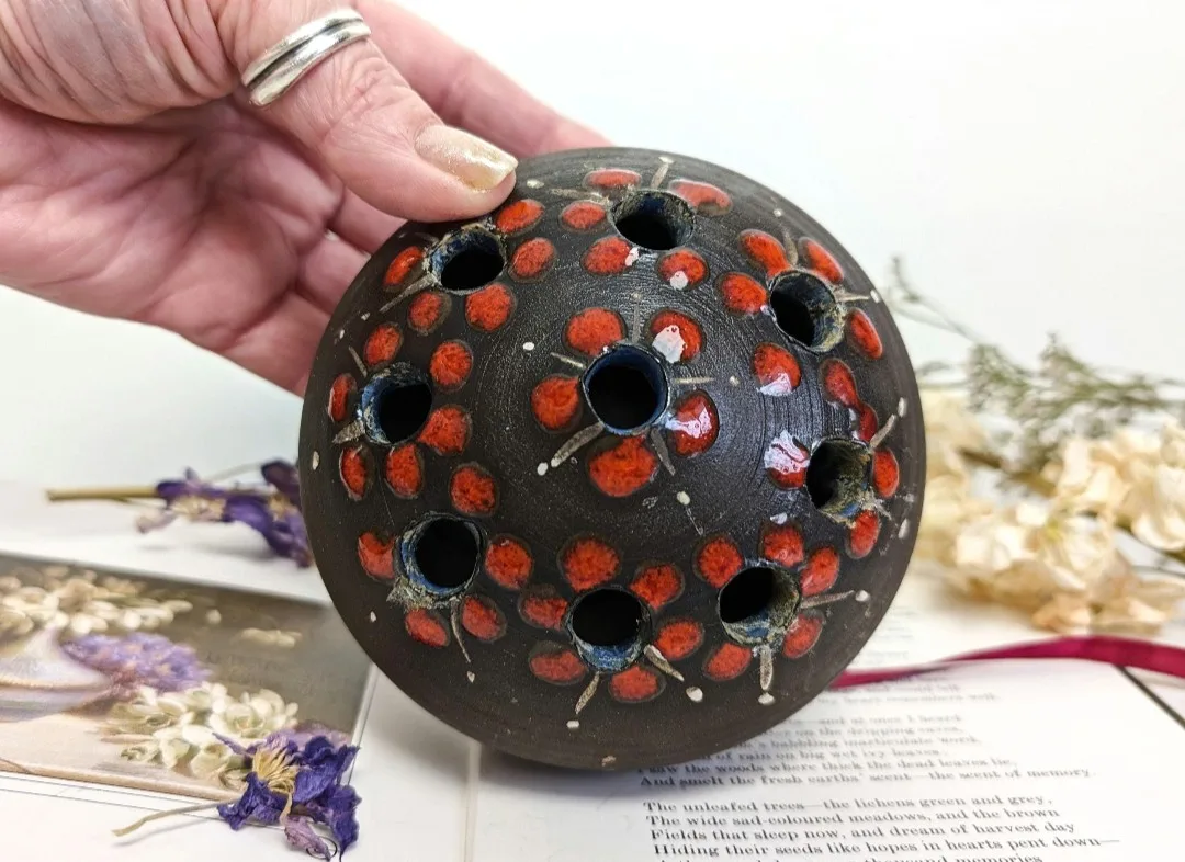 Vintage Clay Flower Frog ~ Stem Support image indicator(6)