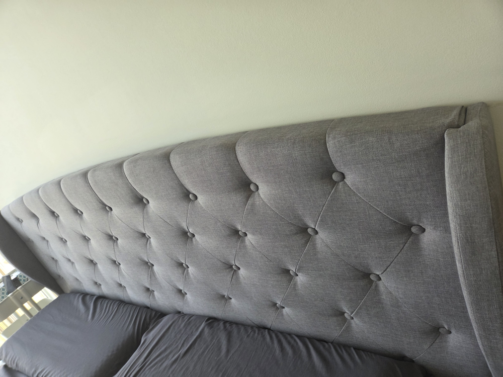 upholstered King-size Bedframe - Grey - photo 4