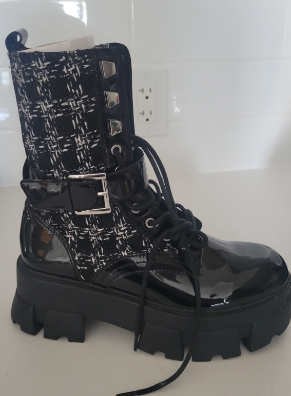 Black Platform Combat Boots Aldos