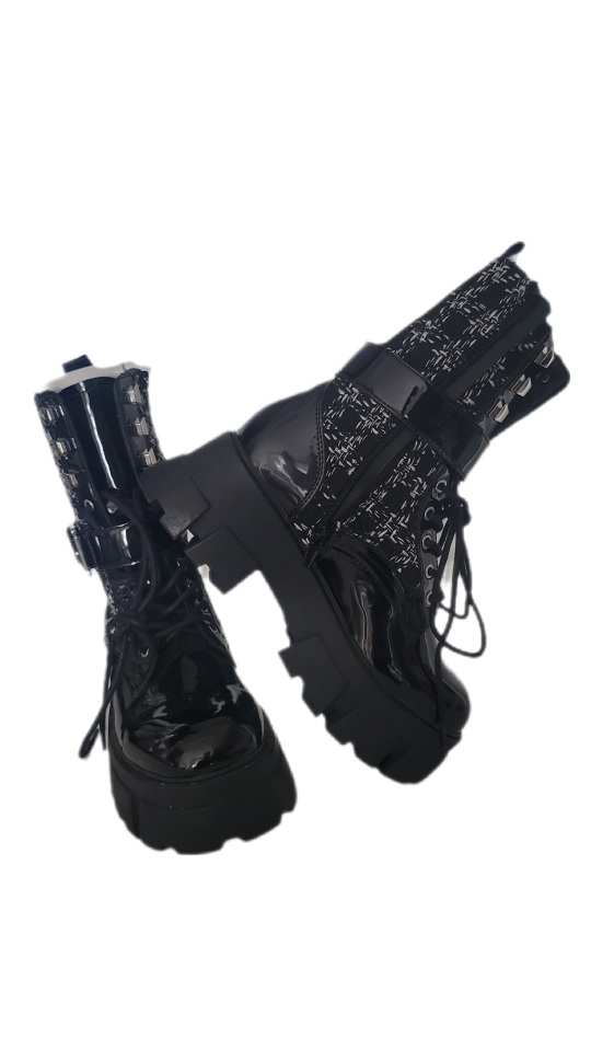 Black Platform Combat Boots Aldos - photo 5