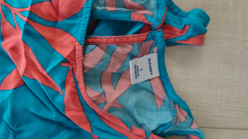 Old Navy Blue & Coral Tank Top - Size L image indicator(2)