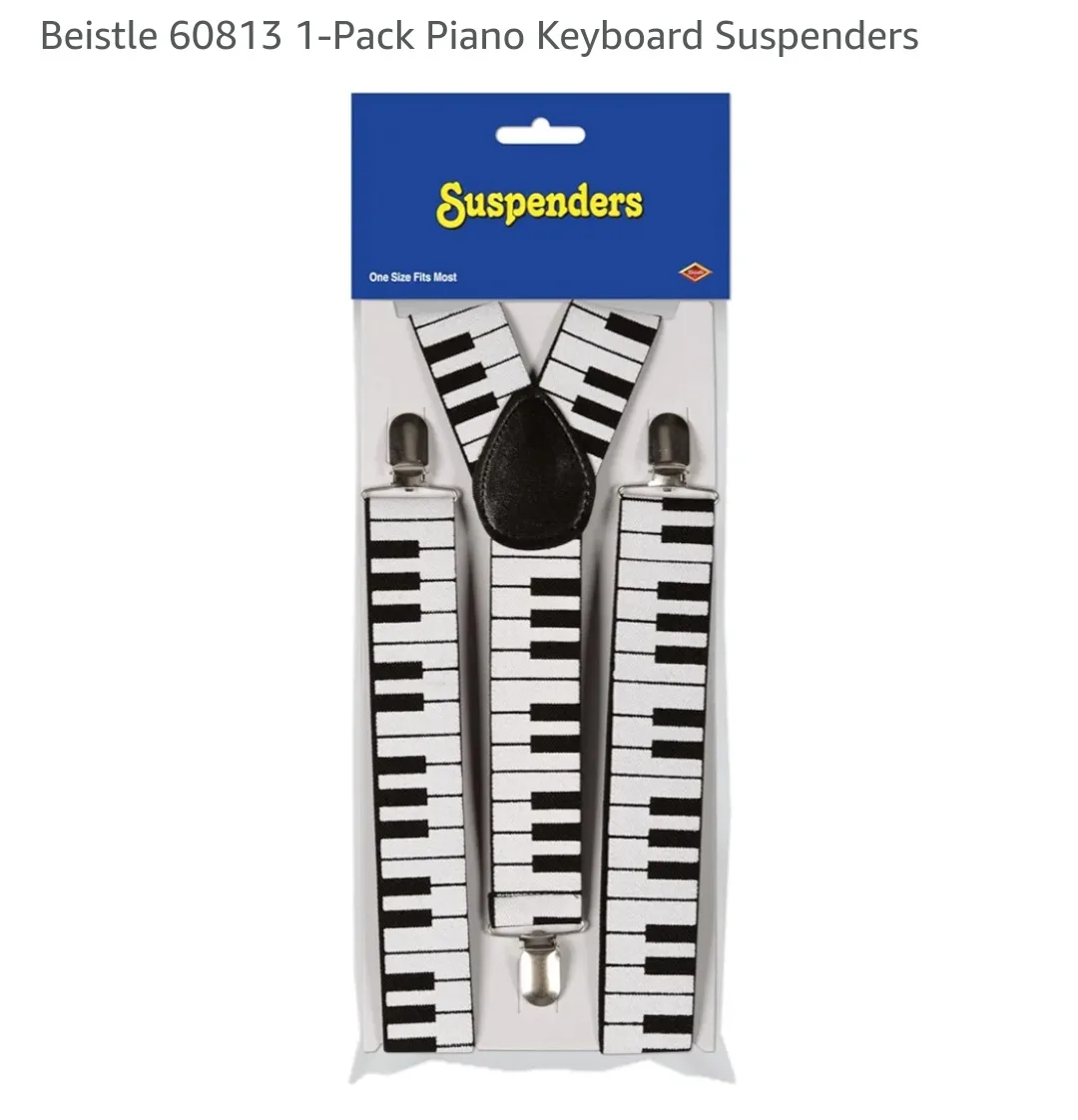 Beistle Piano Keyboard Suspenders - New thumbnail