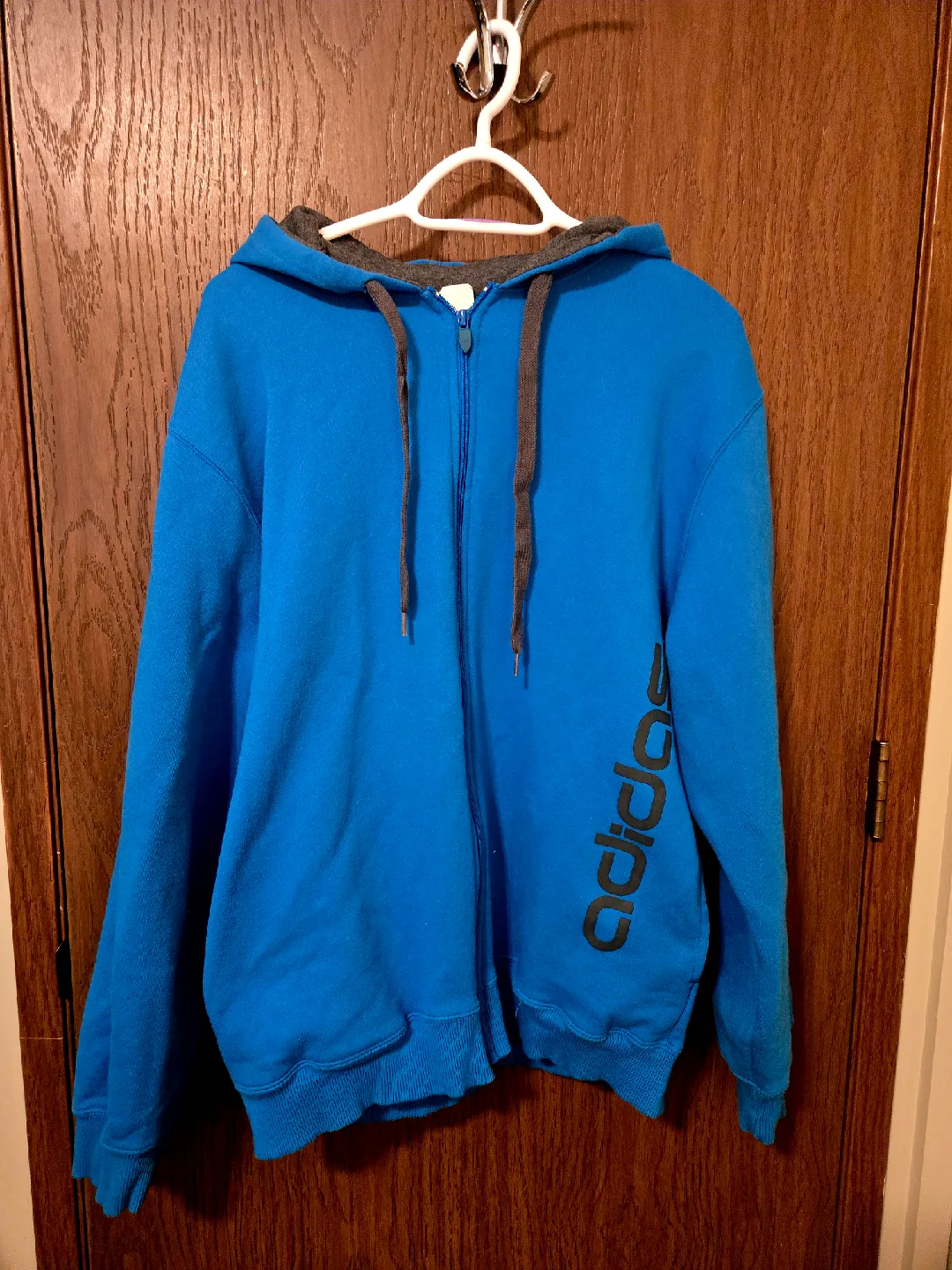 Mens Adidas Blue Zip-Up Hoodie - XL thumbnail