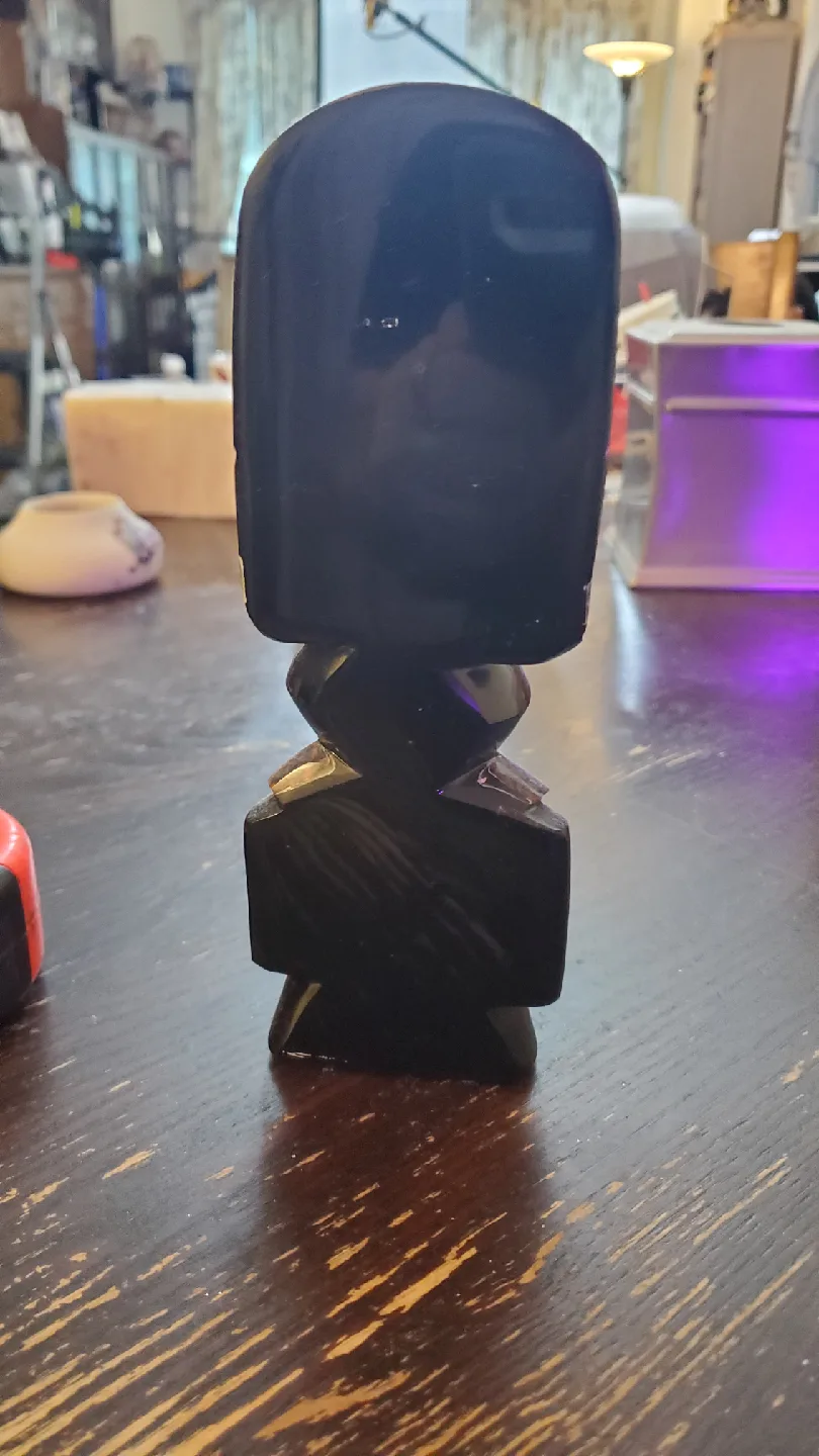 Vintage Obsidian Stone Carved Totem Figurine image indicator(3)