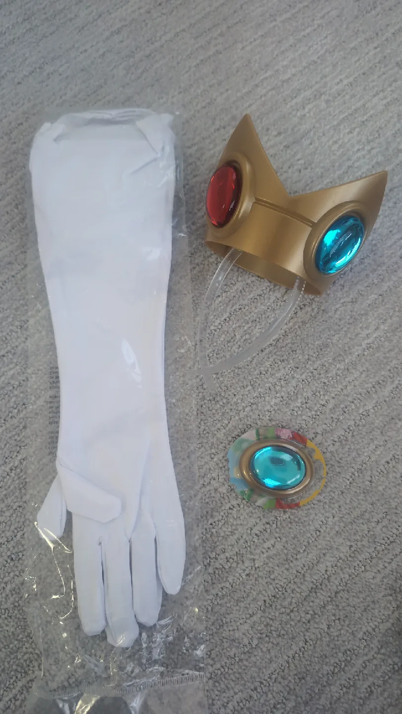 Mario Bros Princess Peach Crown, Gloves & Amulet Kit, One Size image indicator(2)