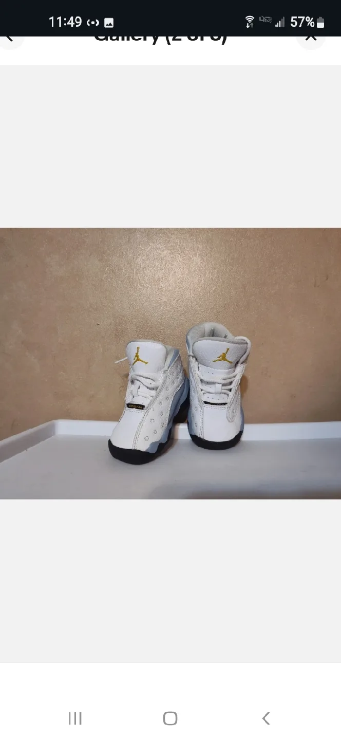 Nike AIR JORDAN 13 size 9c White Blue Black image indicator(3)