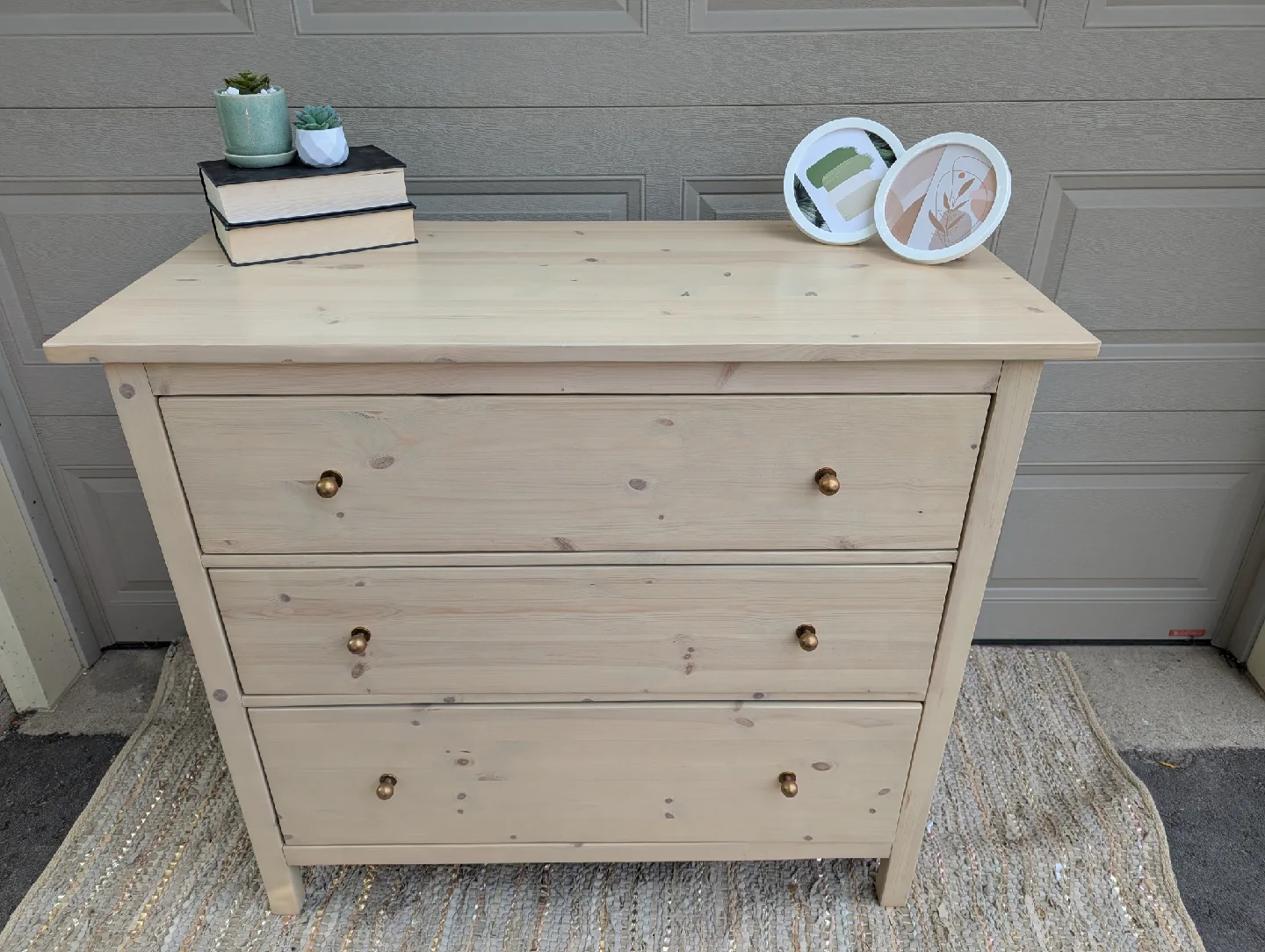 Newly refinished three drawer dresser image indicator(2)