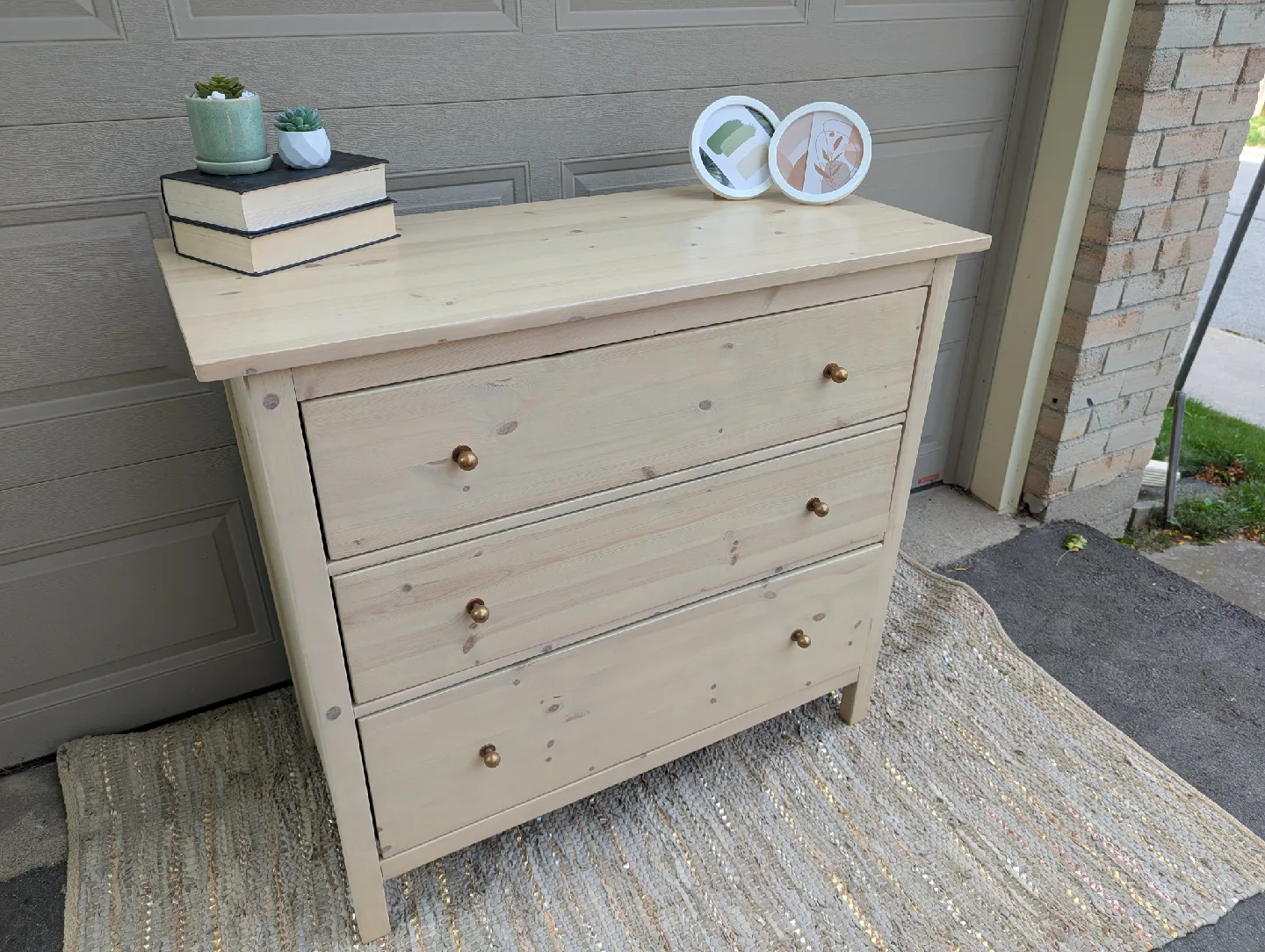 Newly refinished three drawer dresser image indicator(3)