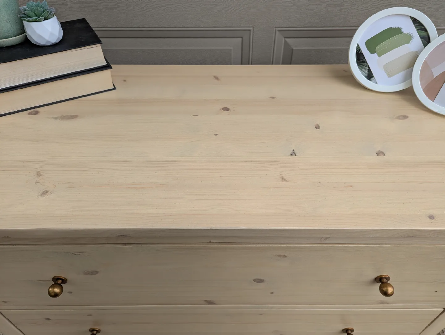 Newly refinished three drawer dresser image indicator(5)