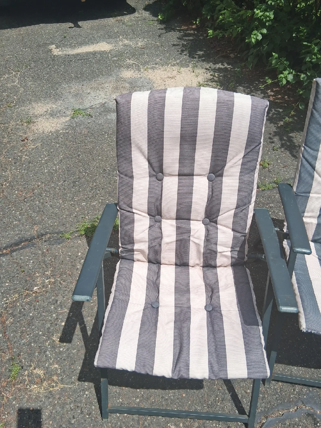 3 Striped Outdoor Eastfold Patio Chairs image indicator(2)