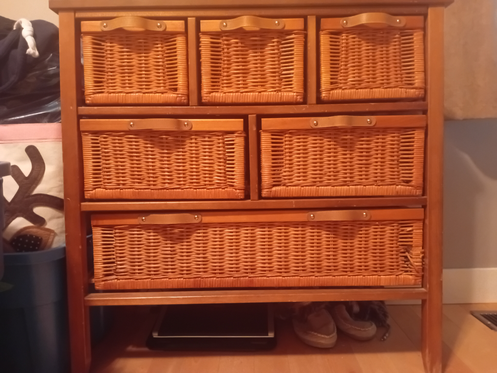 Wicker Basket Storage Cabinet - photo 3