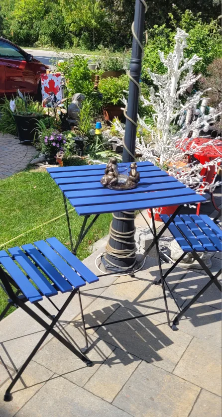 Blue Outdoor Bistro Set - Table and Chairs image indicator(5)