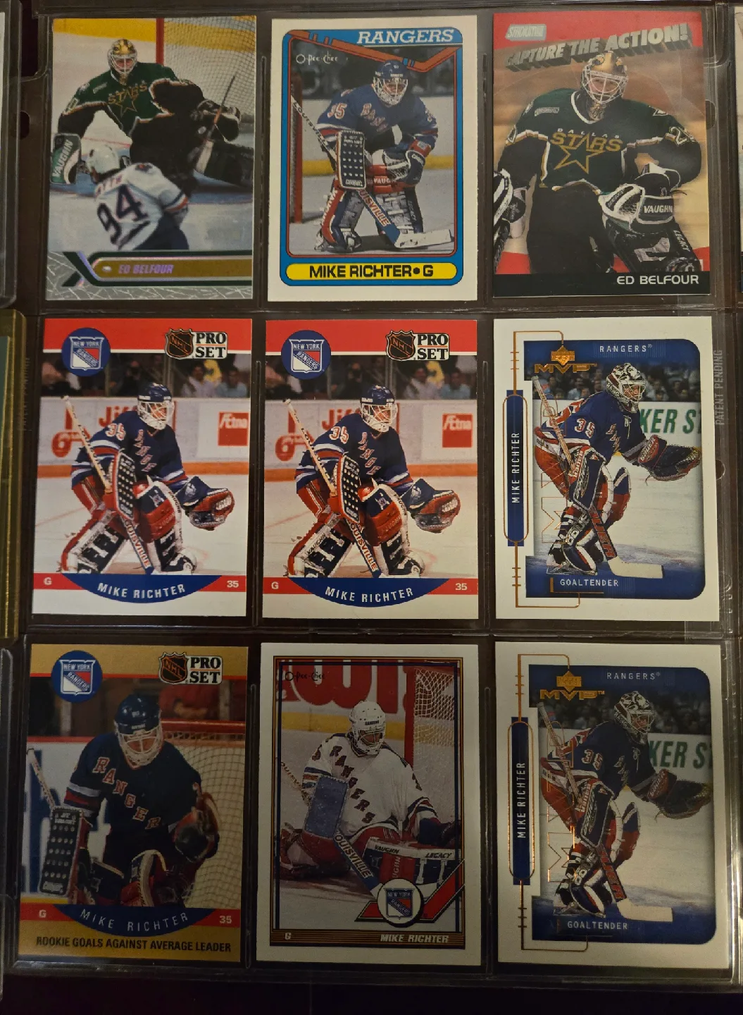 Brodeur, Belfour and Richter Rookie Cards. 57 Card Lot. image indicator(5)