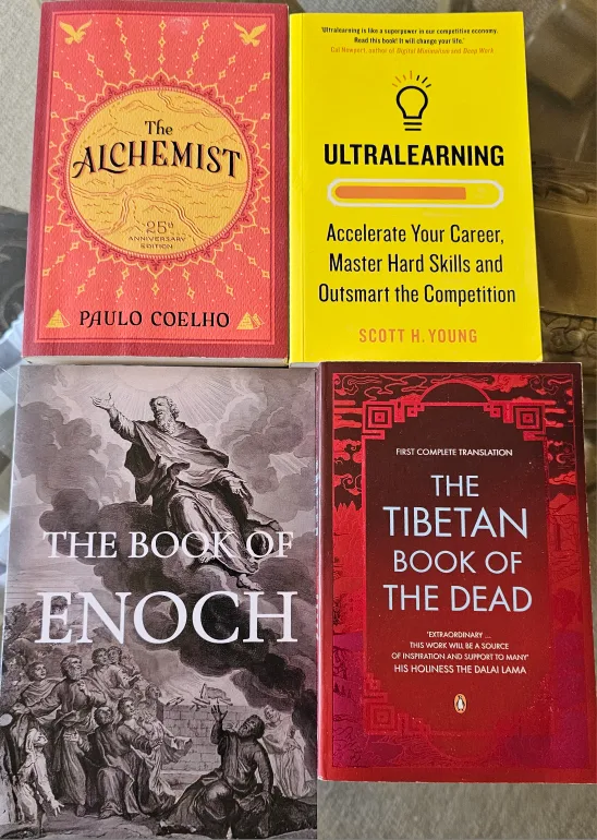 Four Books: The Alchemist, Ultralearning, Enoch, Tibetan Book thumbnail