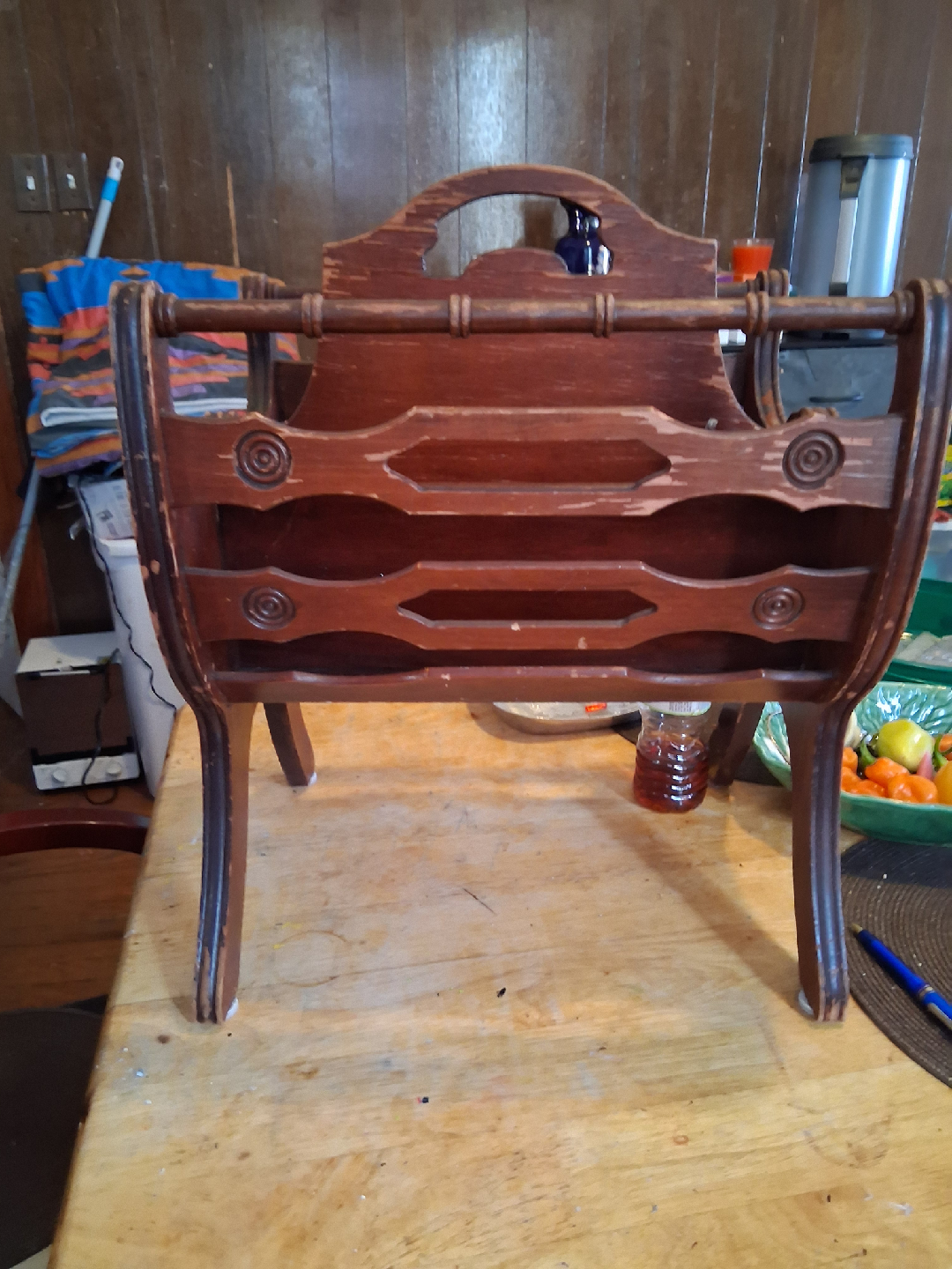 Vintage Wooden Magazine Rack - photo 2