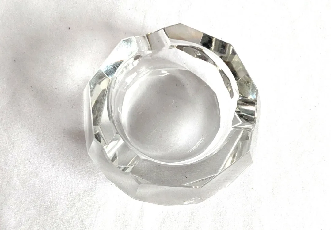 Chunky Cut Glass Ashtray ~ Hexagonal image indicator(3)