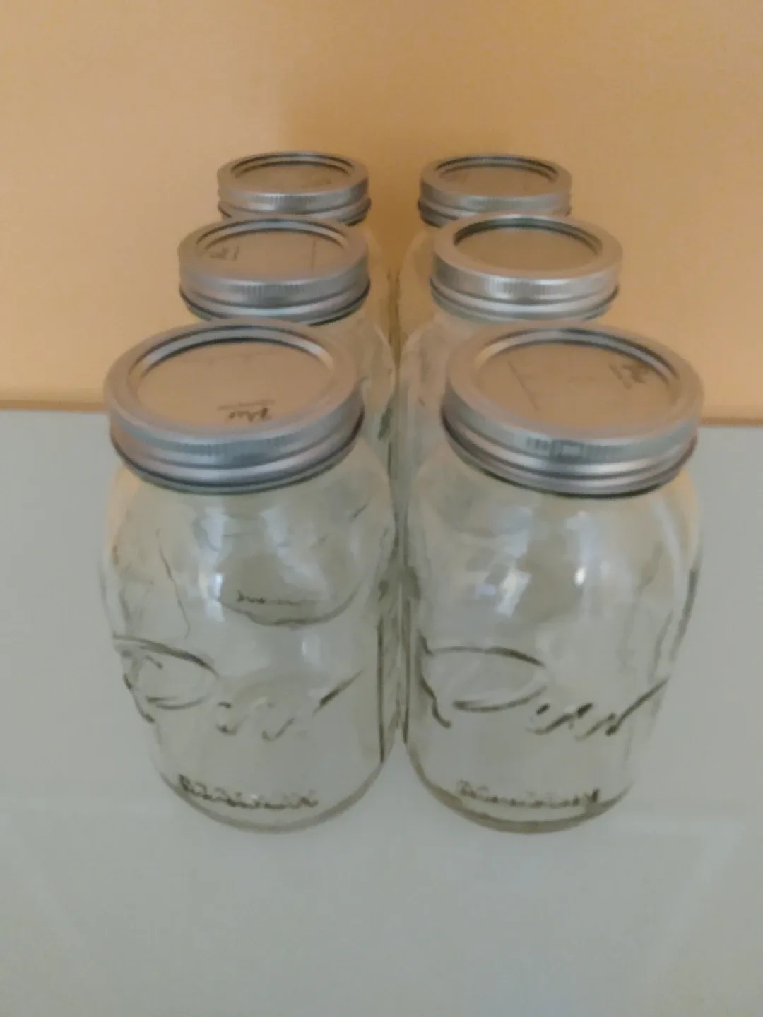 6 Clean Used Litre Mason Jars thumbnail