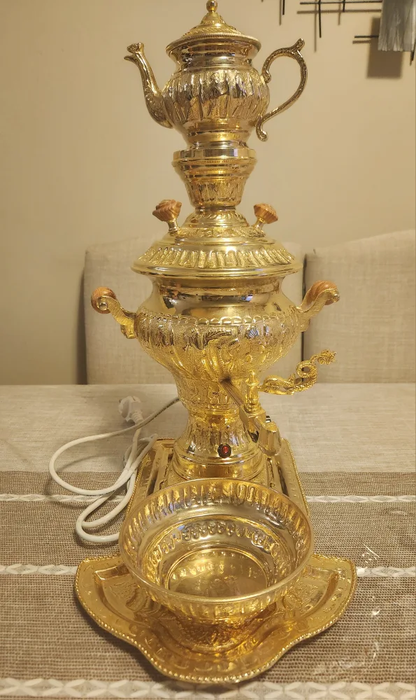 Vintage persian Gold Samovar Tea Maker thumbnail