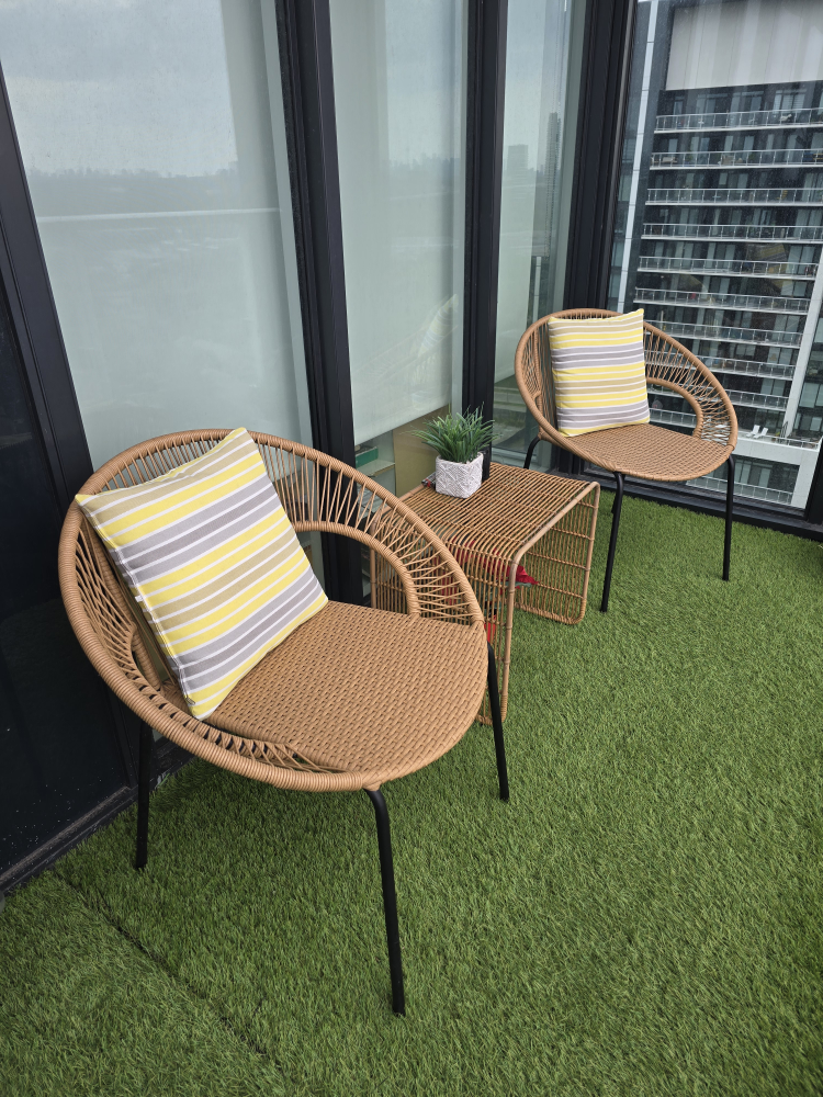 Outdoor Rattan Chair Set with Table