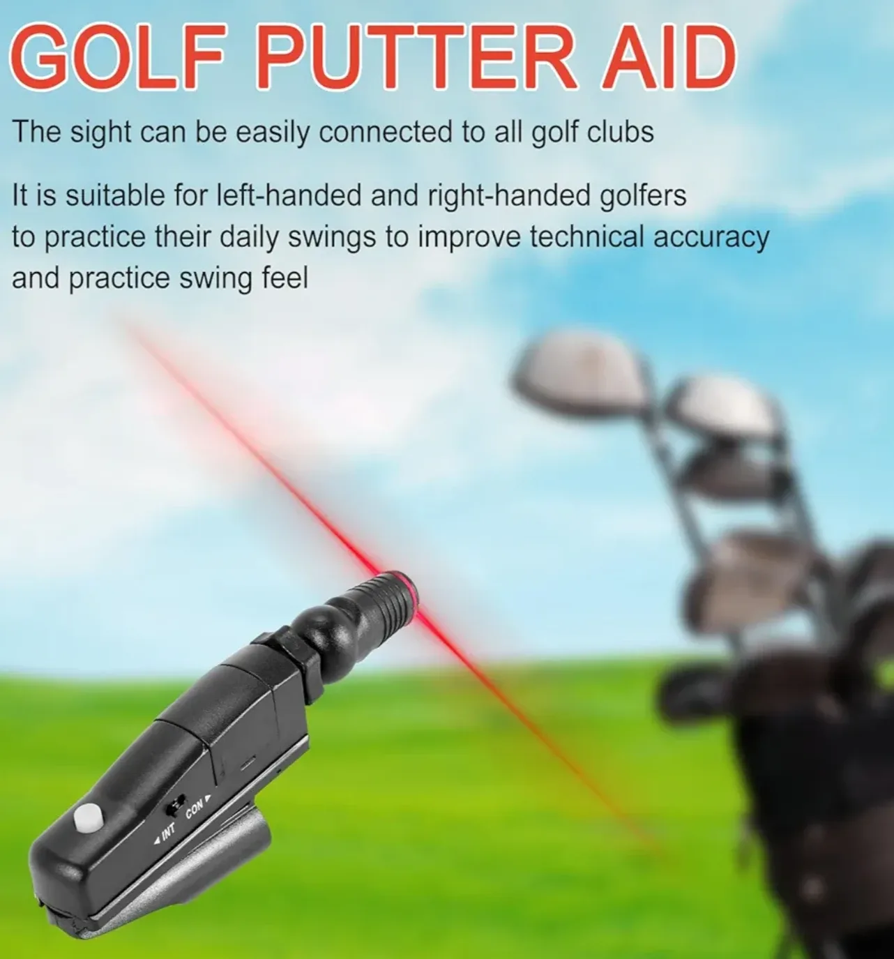 GOLF PUTTER AID, LASERS PUTTING TRAINER, SWING SIGHT AID thumbnail
